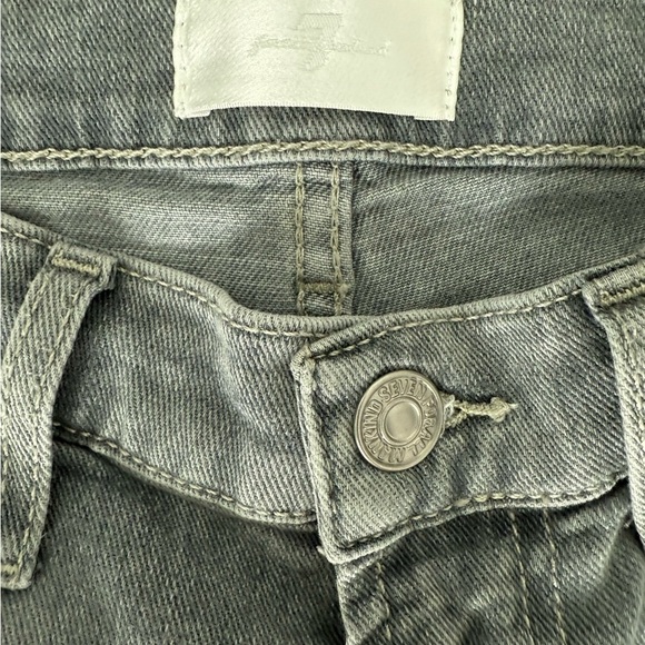 7 for All Mankind High Waist Cropped Straight Gray Jeans Size 26 - Picture 6 of 7